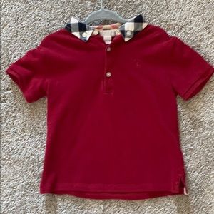 Burberry 2/3t Red Polo Shirt